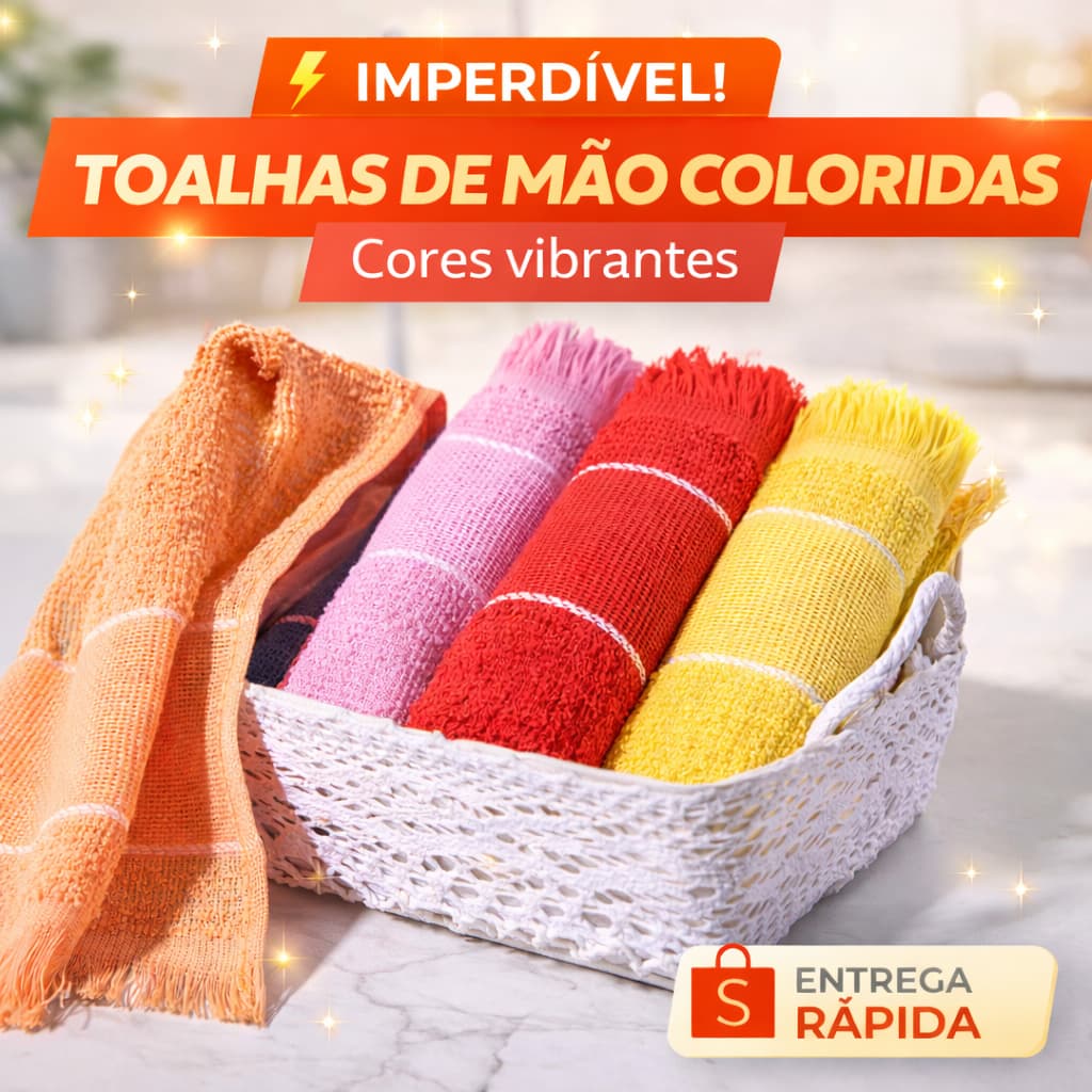 Kit 20 Toalhas de Mão Escolar com Barra para Bordar Personalizar Algodão Laune Haus