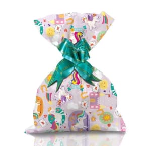 KIT C/5 Embalagens De Presentes 45X59  + Laços Sortidos Para  Aniversarios