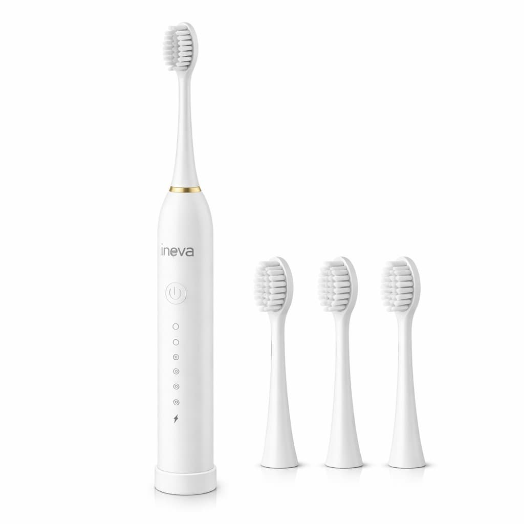 Escova De Dente Elétrica Inova Sônica Recarregável Premium com 4 cabeças