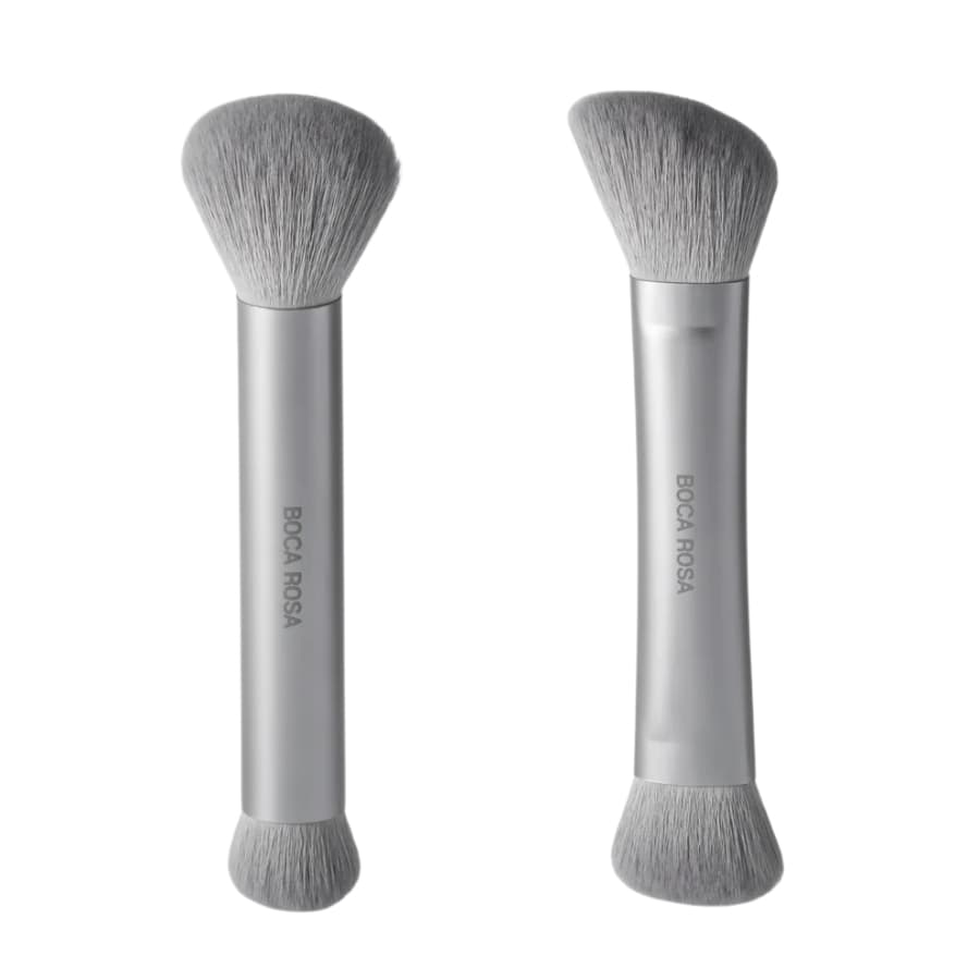 Pincel Duo Boca Rosa – Pincel Multifuncional de Dupla Ponta para Maquiagem Profissional