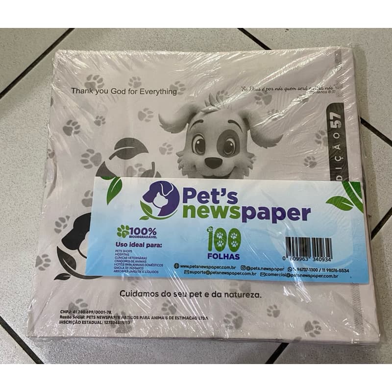Jornal Para Pet Higienico Biodegradável- 1.710Kg / 100 folhas