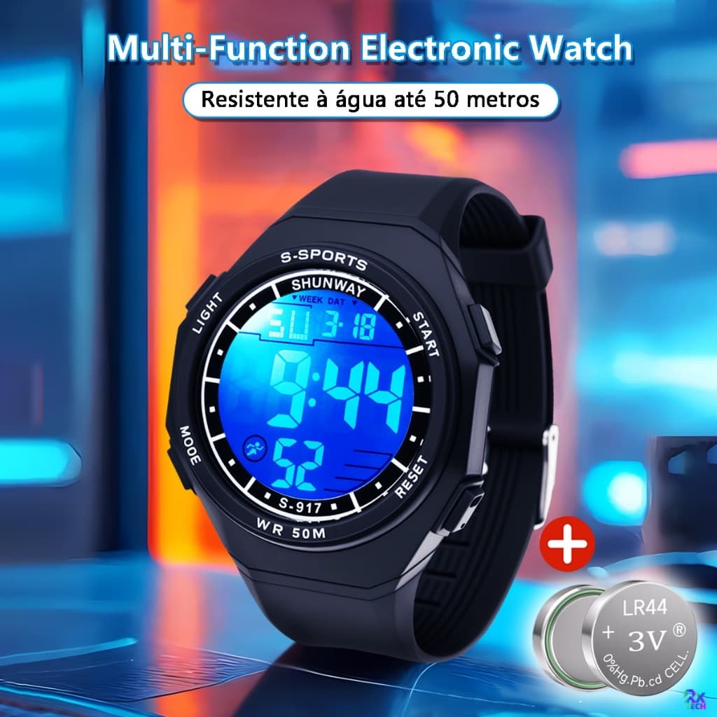 Relógio Masculino Digital A Prova Dágua Masculino 50M Luminoso Cronômetro Temporizador