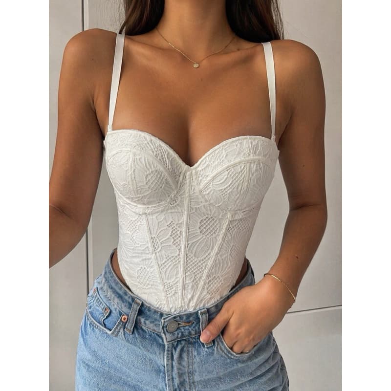 Corselet Feminino Renda Estruturado com Bojo – Elegância e Modelagem Perfeita