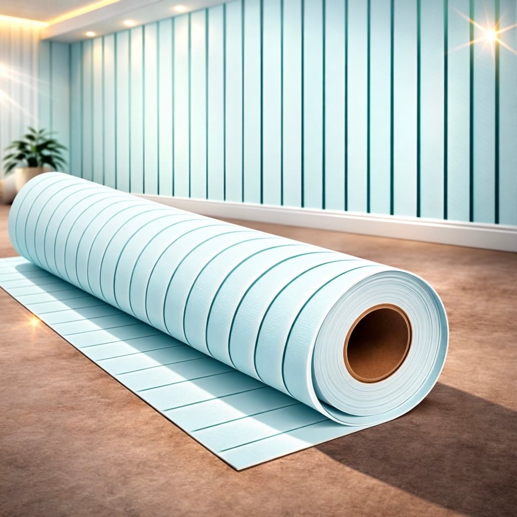 Papel de Parede Ripado Azul Bebê 3D Vinílico Autocolante Lavável Decoração Quarto Menino