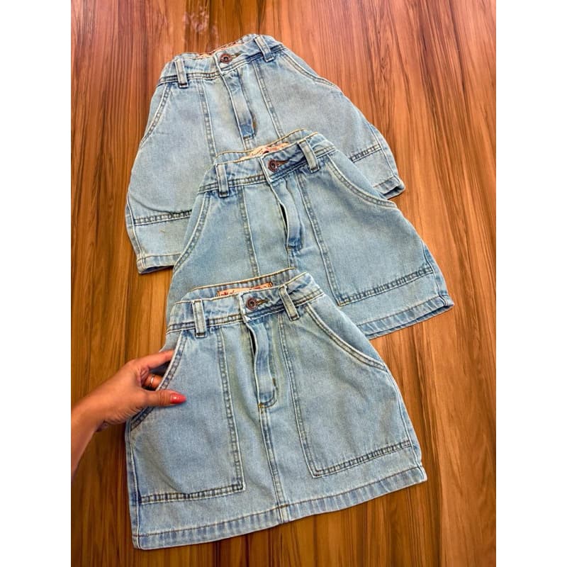 Saia Jeans Cintura Alta Luxo De Fábrica 2026 Verão