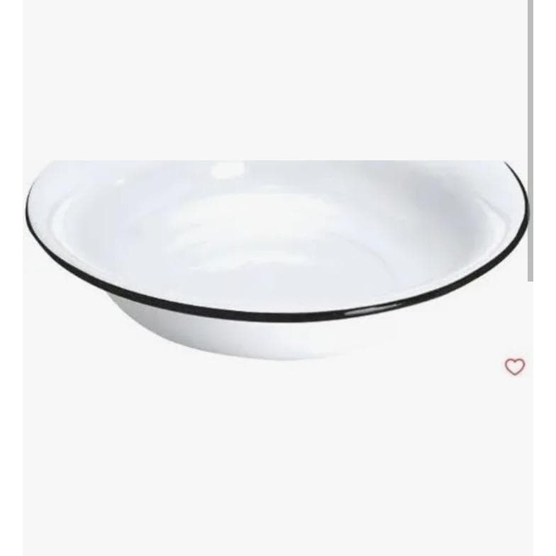 Bacia Esmaltada Branca 40cm Milla