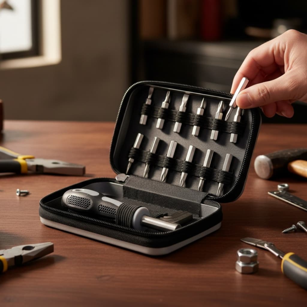 Kit de Ferramentas 16 em 1 com Estojo Chave de Precisão Bits Phillips Fenda Torx Allen