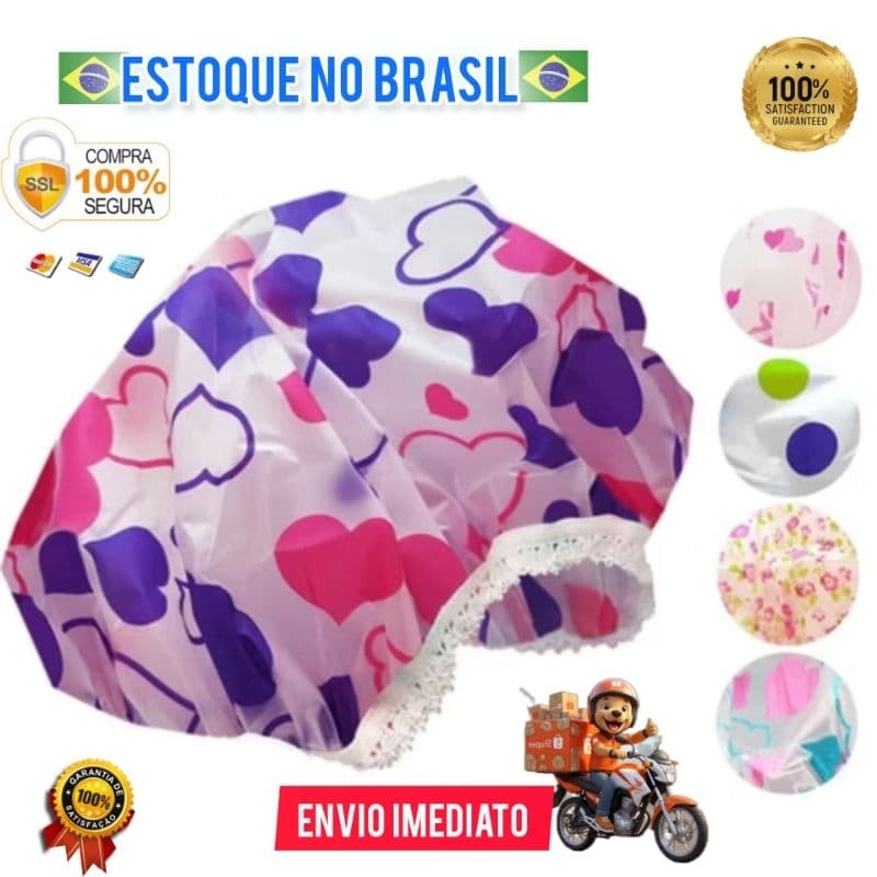 Toucas Para Banho Com Elástico Impermeável Tintura Hidrataçã