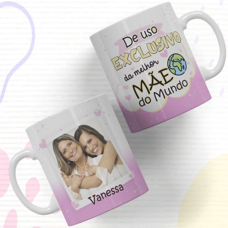 Caneca Dia das Mães Personalizada com Nome | Presente Criativo e Exclusivo | Porcelana 325ml Alta Qualidade
