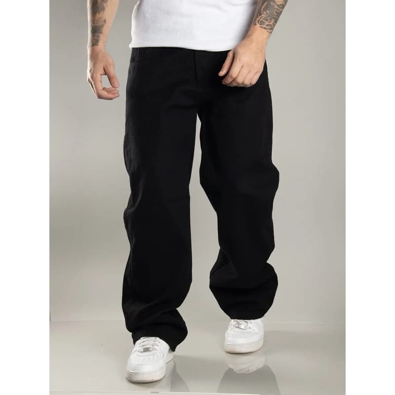 Calça Beggy/Balao preta masclina confortável perna larga skatistas moda street wear
