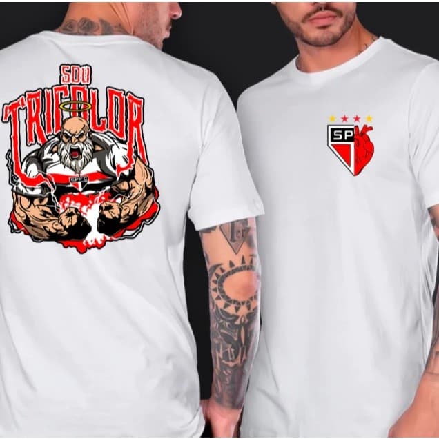 Camisa Camiseta SPFC O Mundo é seu torcedor Tricolor Time Futebol Torcida Blusa Qualidade Premium