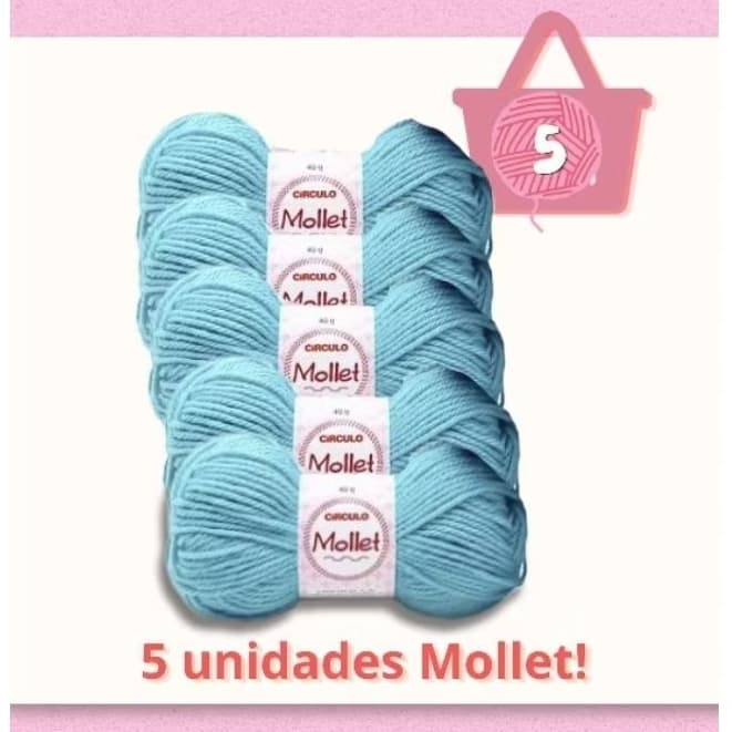 Linha Mollet círculo Crochê e Tricô Kit com 5 Unidades 40g Cada Fio Macio Artesanato Amigurumi Tapete Cachecol Blusa