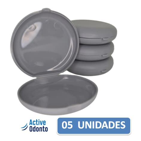 Kit 5 Caixa Active para Alinhadores e Aparelhos Ortodônticos Cor CINZA