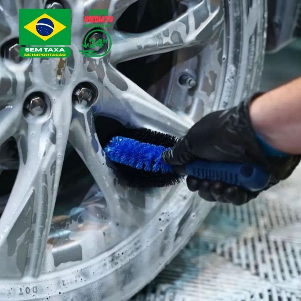 Escova para Limpar Furo de Roda Longa Flexível Lava Rápido Detailer Profissional Moto e Carro