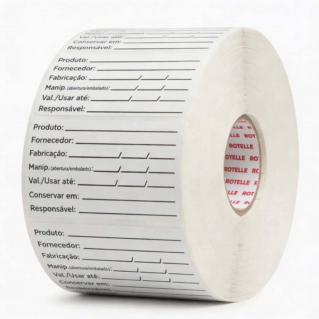 Rolo de Etiqueta Validade 60x40mm BOPP 1000 Unidades - Alta Qualidade