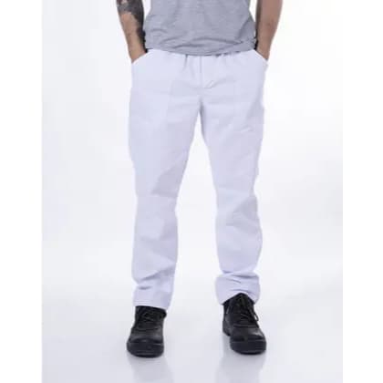 Calça de Brim Elástico  Branca