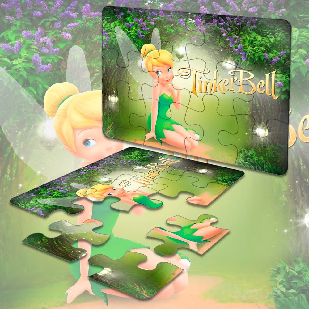 10/20/30 Kit's Lembrancinhas QUEBRA CABEÇA 12 PEÇAS  Festa Infantil - Tinkerbell Sininho