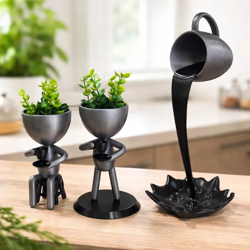 Cantinho Café Xícará Flutuante Vaso Bob Robert Plant Aluminio com Preto