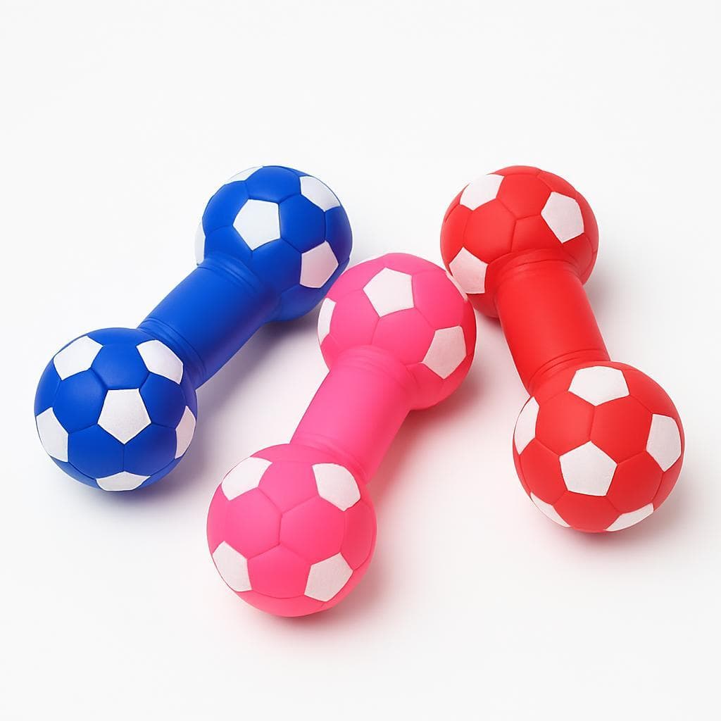 Brinquedo Mordedor para Cachorro Halter Bola de Futebol Vinil Resistente