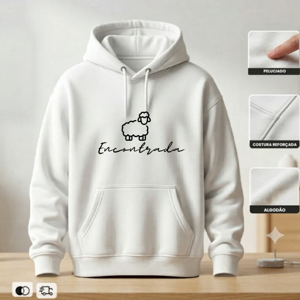blusa de frio moletom feminino moletom inverno  branco Streetwear casaco mais vendido Cristã ovelha capuz bolso blusão