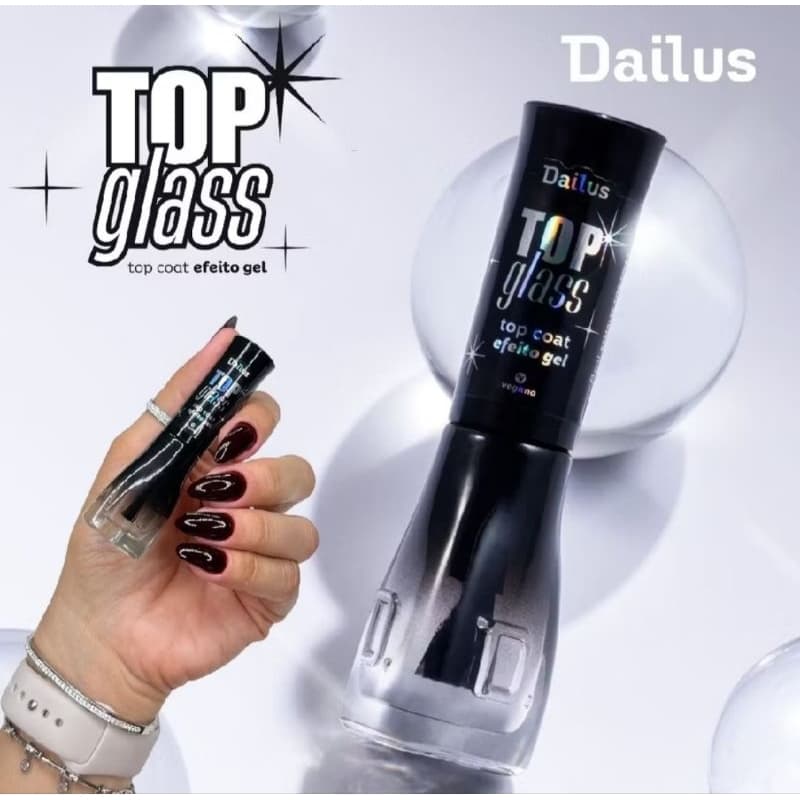 Top Glass Dailus Top Coat Efeito Gel