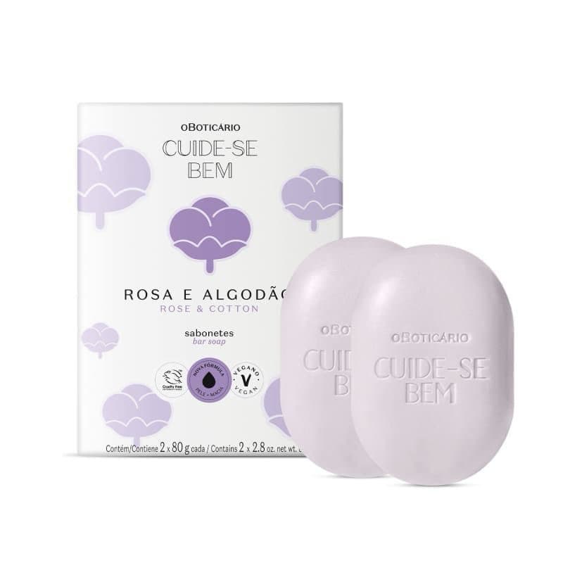 Sabonete Cuide-se Bem Rosa e Algodão 2 Unidades 80g Cada