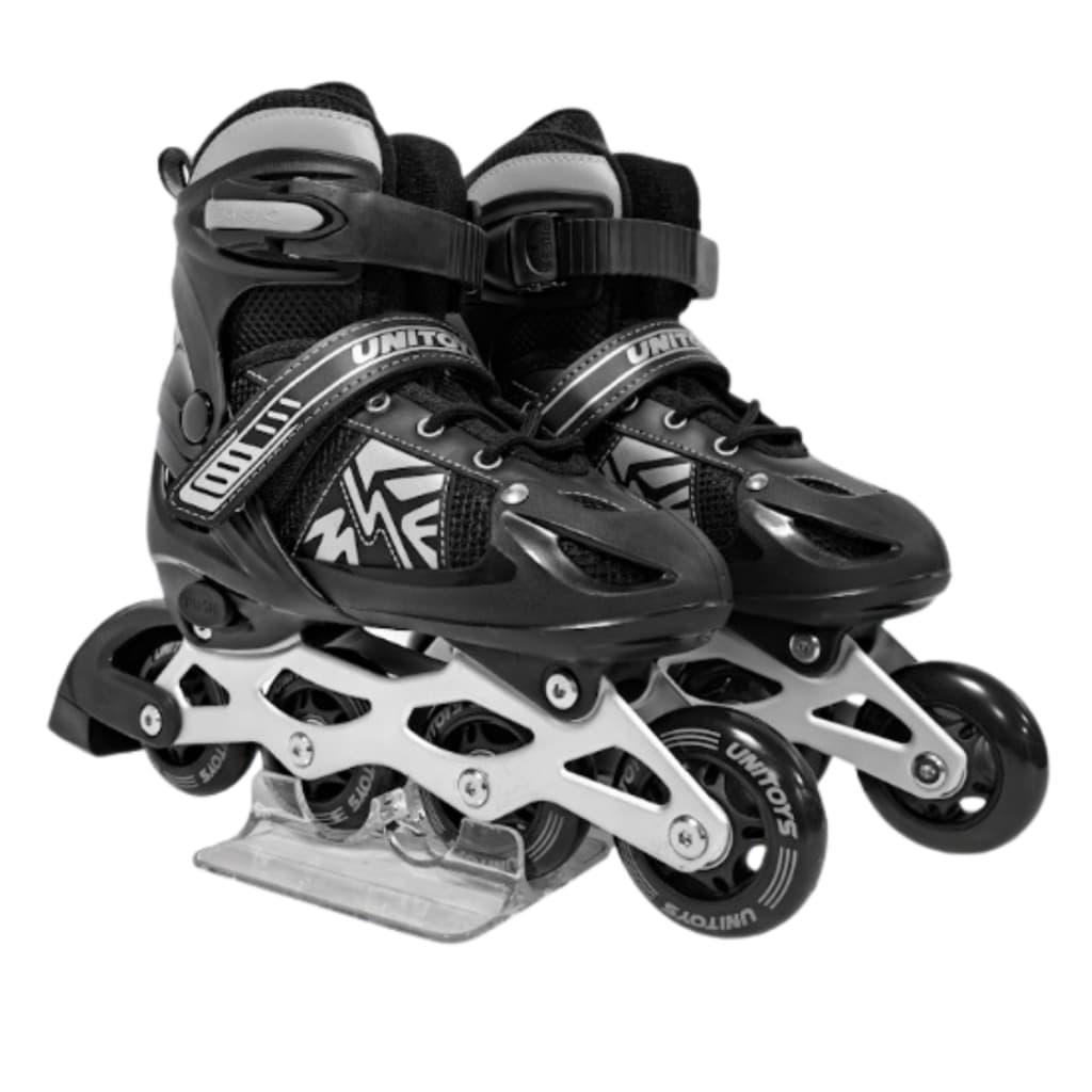 Patins Inline Infantil com LED  Rodas Luminosas que Brilham Regulável e Ajustável Preto Tamanho 38 a 41