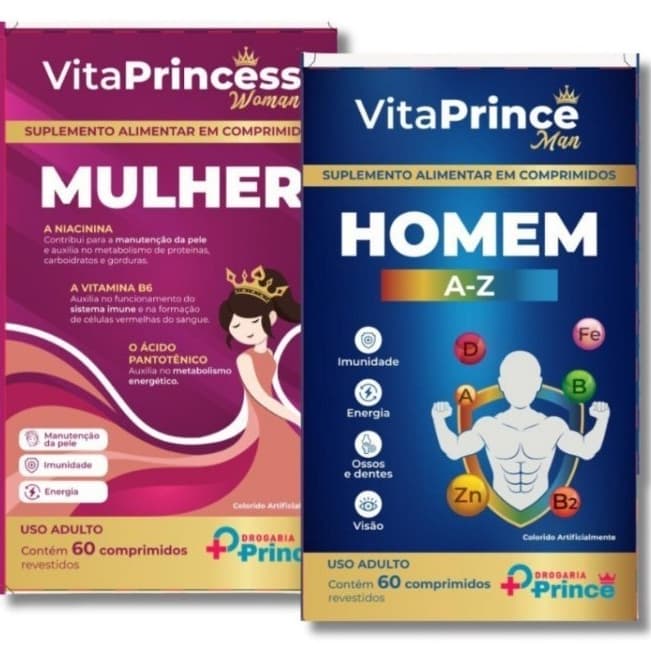 Kit 2 Suplemento alimentar  Homem + A-z Mulher 60 comprimidos