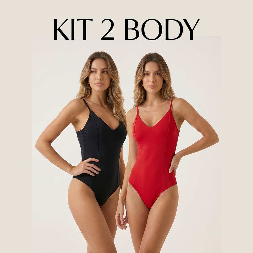 KIT 2 Body Feminino Alcinha com Bojo Suplex Regata Liso Ajustado Moda Verão