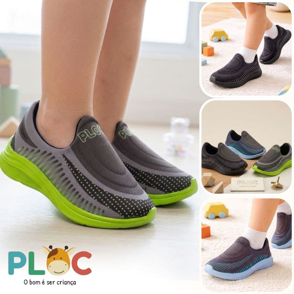 Tênis Ploc Evolution Anatômico Infantil Numeração Especial Calce Fácil Menino Evo02