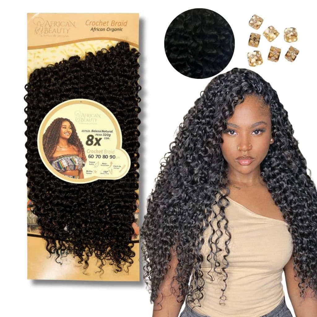 Cabelo Crochet Braid Cachos 320gr Fibra Orgânica Cacheado African Beauty Fulani