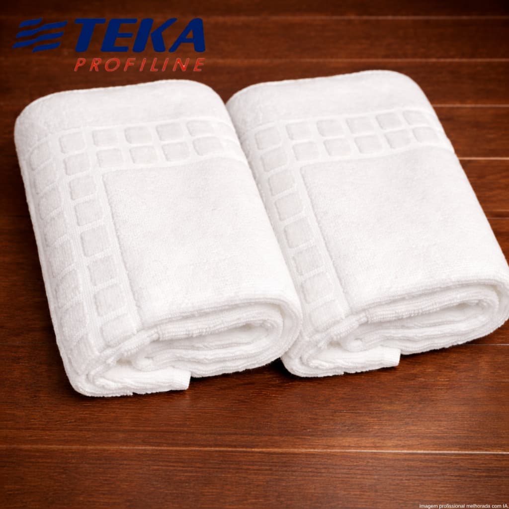 Kit 2 Toalhas de Piso 48x80 Teka Golden Profissional Hotel Algodão Fio Duplo Retorcido Alta Absorção