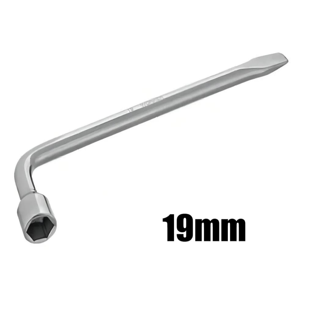 Chave De Roda Universal L Com Espatula 19mm Profissional Carro Aço Reforçado