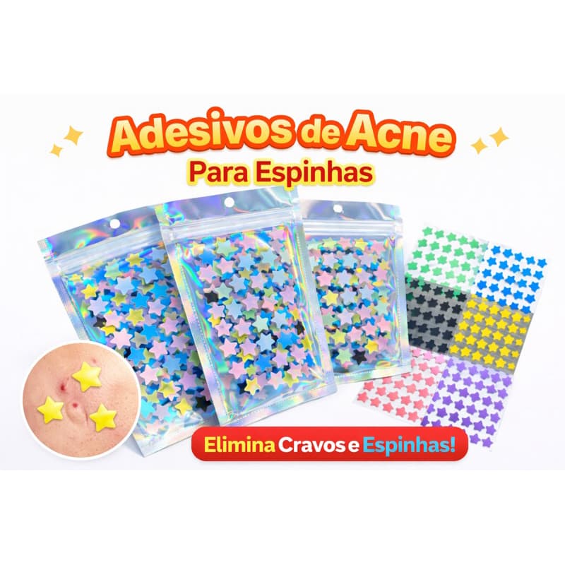 ⭐ Adesivos de Acne em Formato de Estrela – Diga Adeus às Espinhas! ⭐