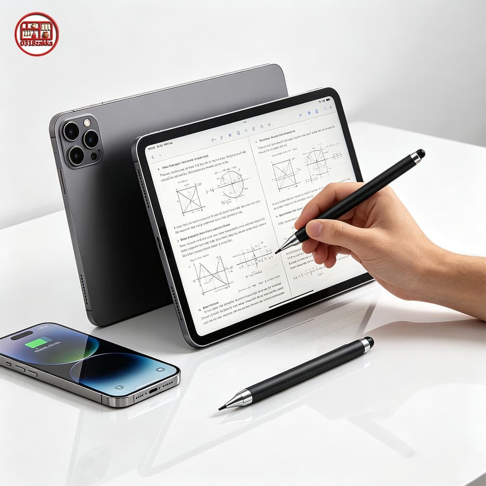 🖍Caneta Stylus Touch Screen 2x1, Tela Ponta Fina para iPad, Tablet e Celular, Perfeita para Desenho -K1
