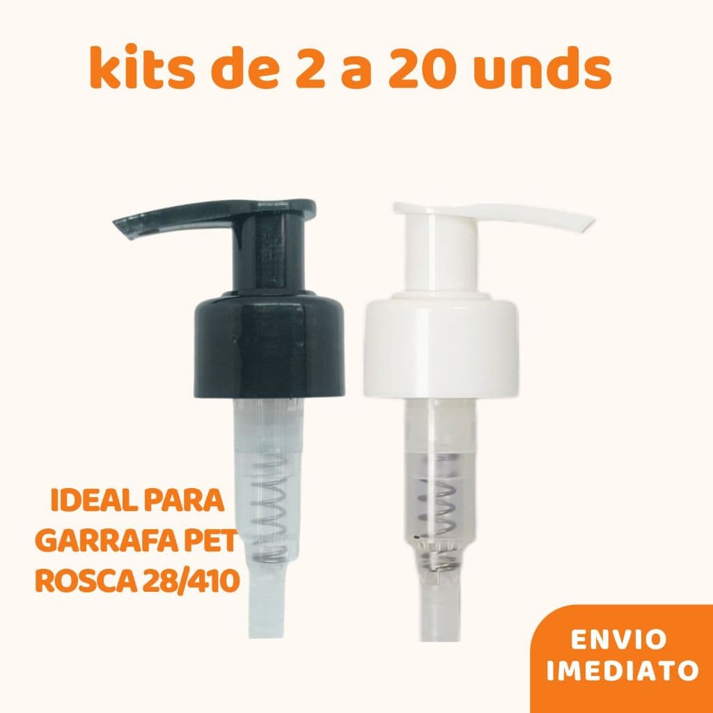 Kit Válvulas Pump | Saboneteira Lotion | Bico de Pato - Rosca 28/410 – 2 a 20 Und