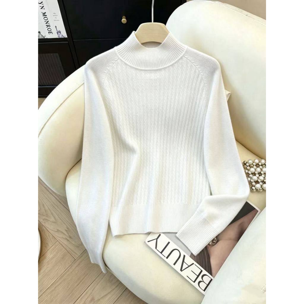 1pçs  Mohair (angorá) Blusa Manga Longa Feminina Grosso Estampada Lisa Feriado  Férias  Escritório Diário Outuno Inverno