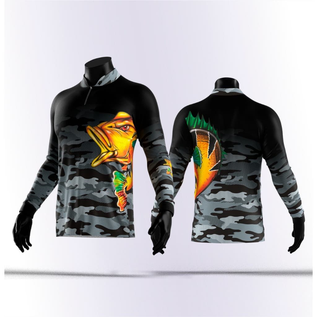 Camisa Pesca Camiseta Blusa De Pescador Pescaria Proteção Uv50+ Esportiva Pescaria Feminina e Masculina