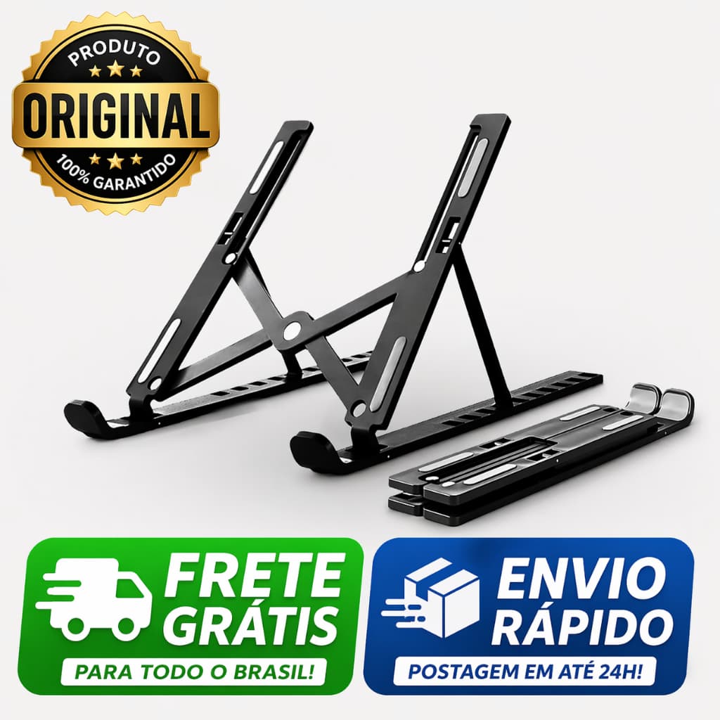 Suporte para Notebook original Ergonômico Ajustável 10 Níveis Dobrável Antiderrapante Universal