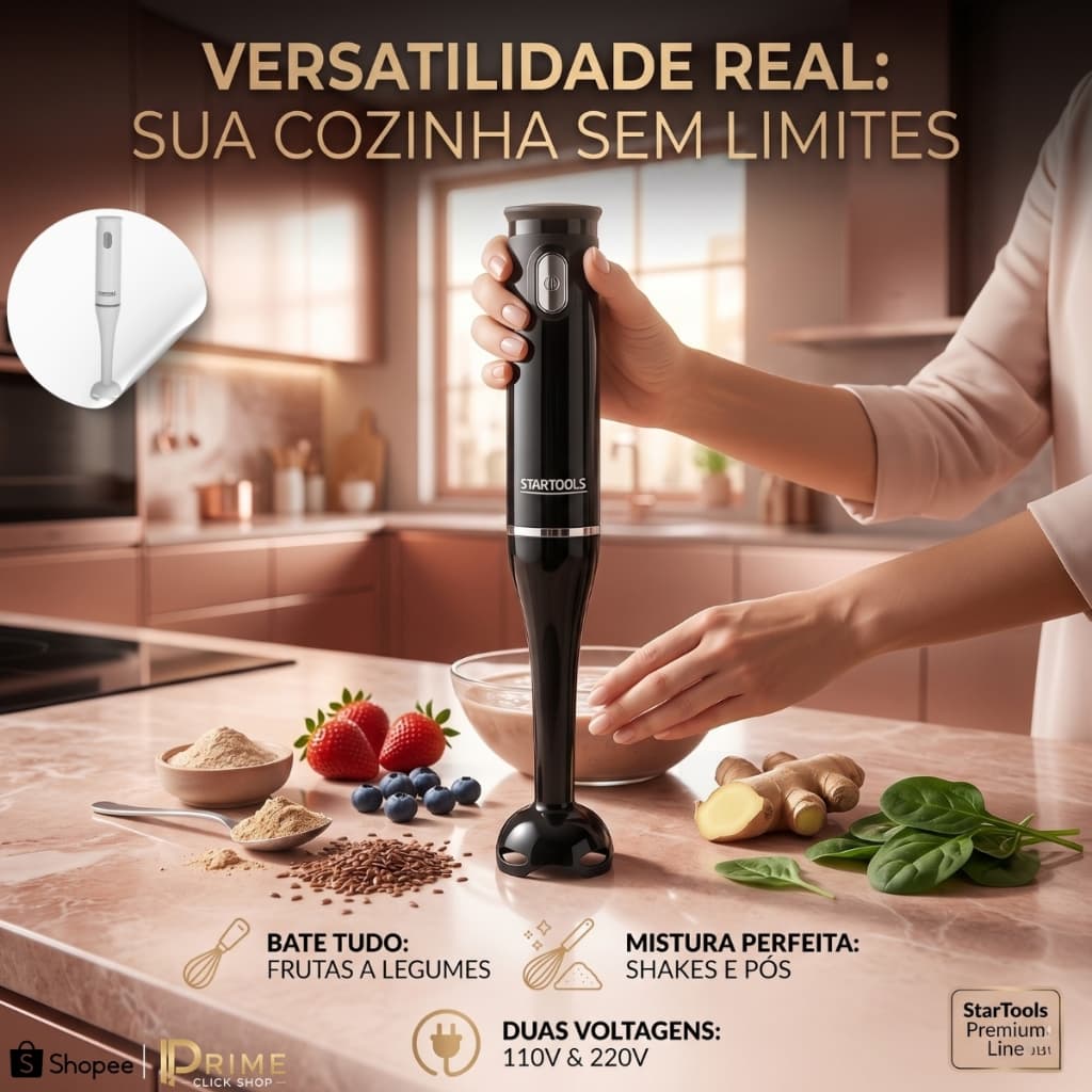 Mixer Elétrico Potente Com Copo 700ml Batedor Triturador Shakes Molhos 127V ou 220V Portátil 🥤
