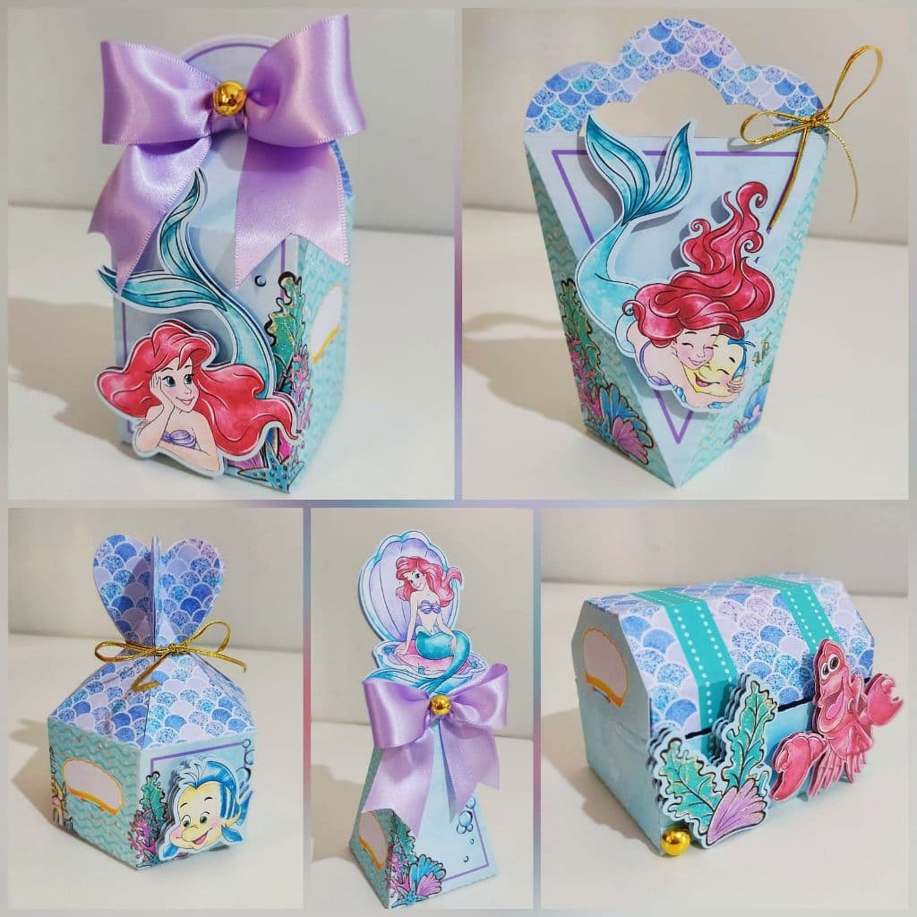 ✨ ENVIO RÁPIDO Kit Festa - Ariel, Pequena Sereia, Aquarela - Papelaria Personalizada - Lembrancinha de Festa