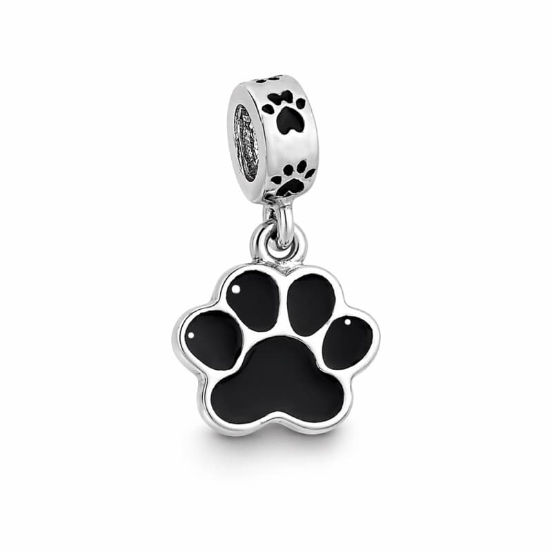 Berloque Patinha Cachorro em Prata 925 Legítima para Pulseiras de Berloques