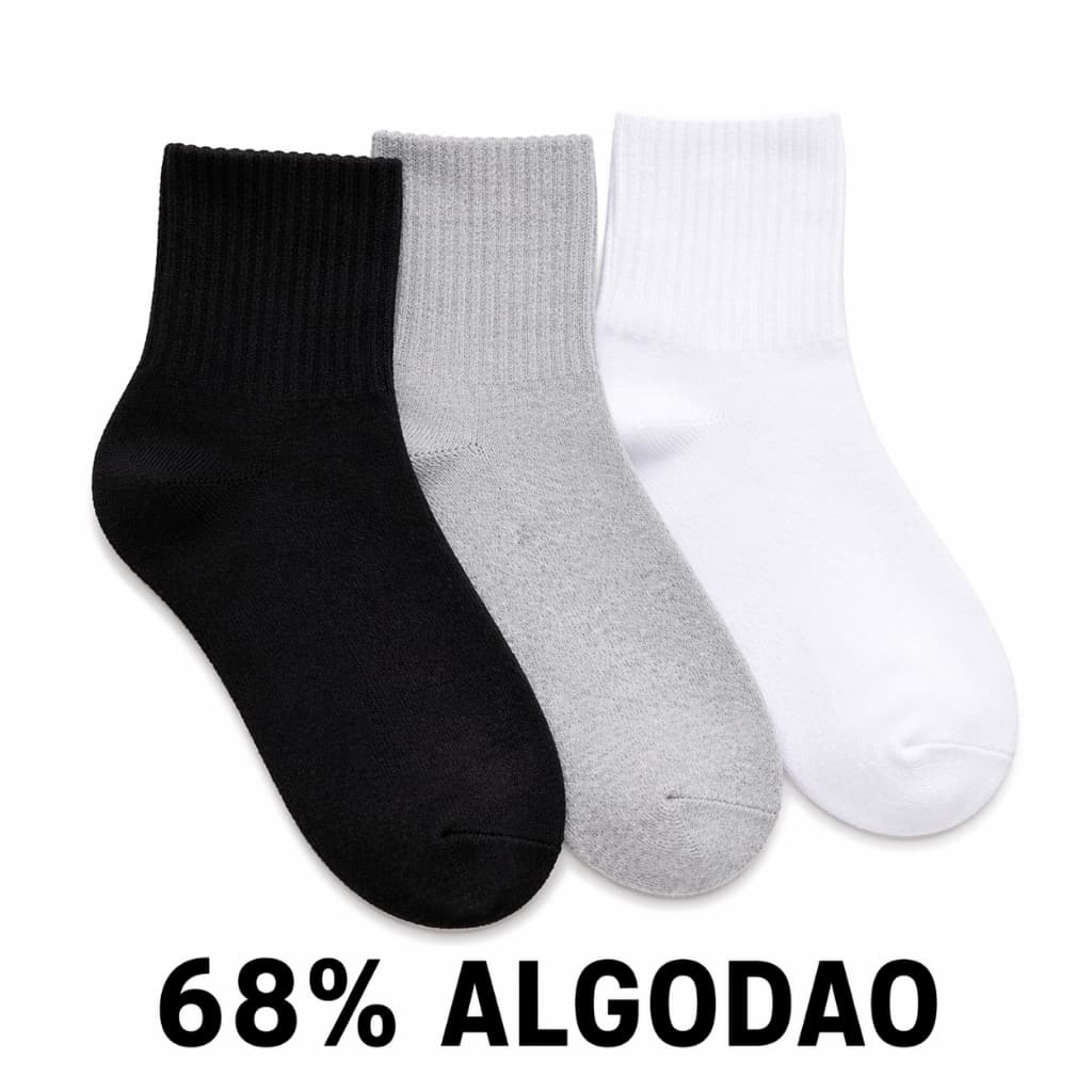 kit 3 pares  de meias masculinas canelada tamanho unico 38 ao 43