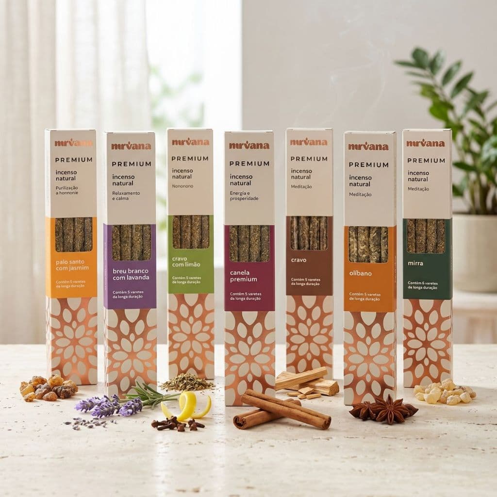 Incenso Nirvana Premium Natural Artesanal Organico Xamânico Artesanal Incensário Lavanda Palo Santo