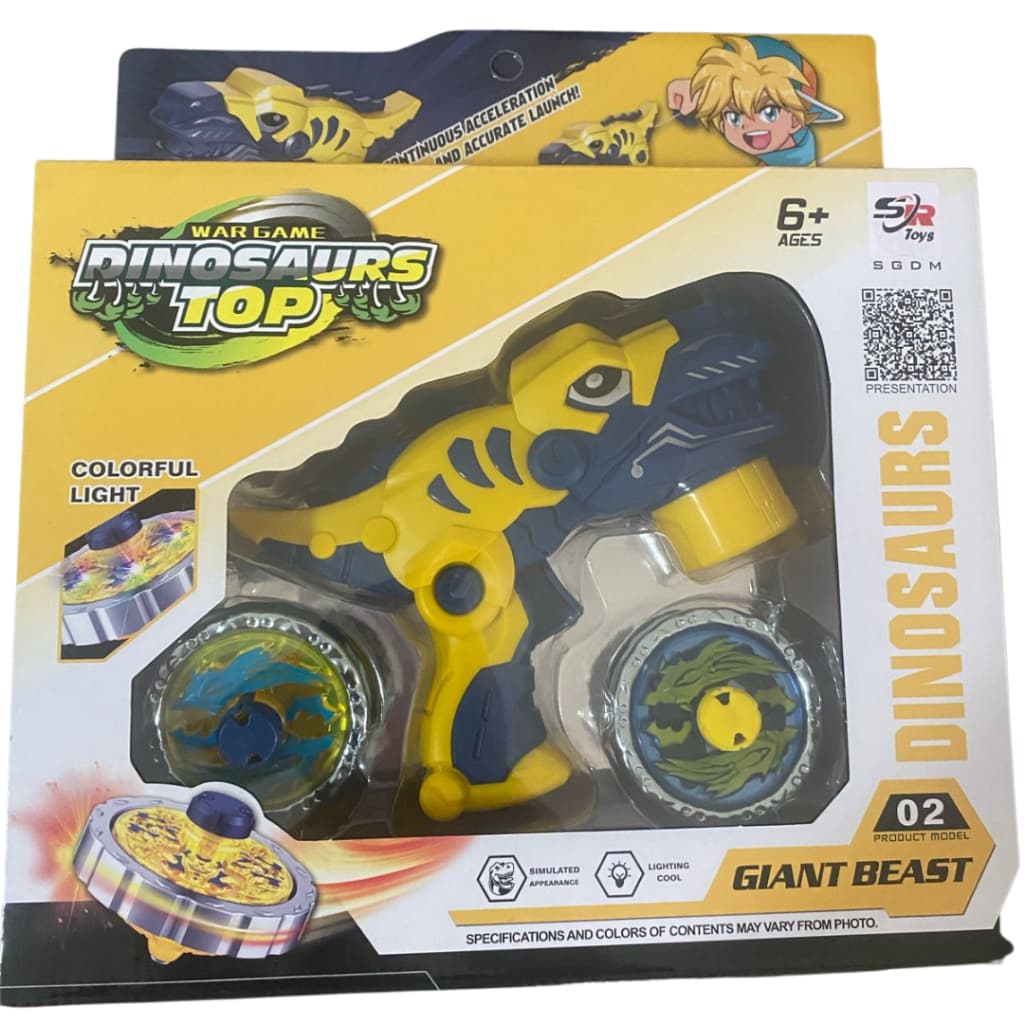 PIÃO DE BATALHA DINOSSAURO COM LANÇADOR 🦕