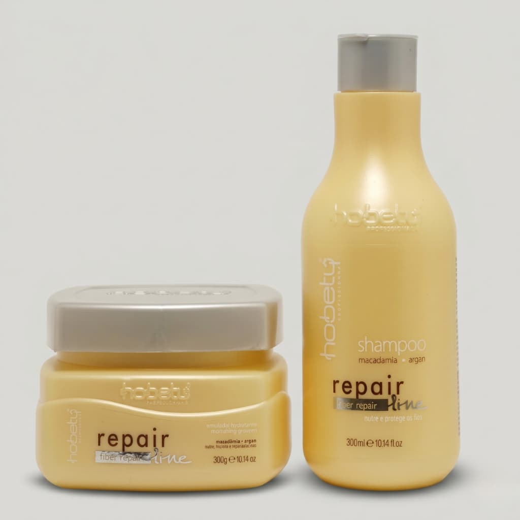 kit Hobety Repair Line Shampoo 300ml e Emulsão 300g – Reparação e Nutrição