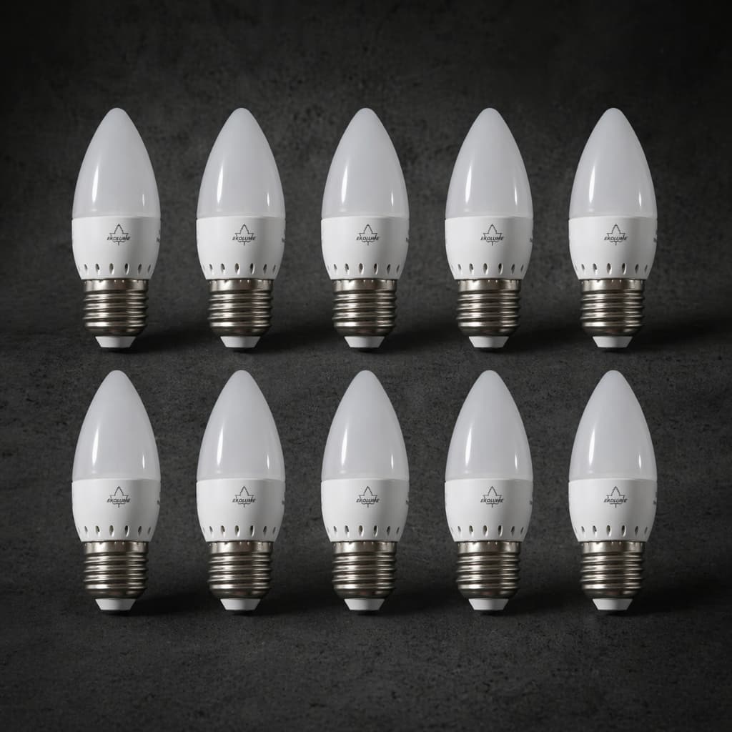 Kit com 10 Lâmpadas Vela C37 2W 5000K E27 220V