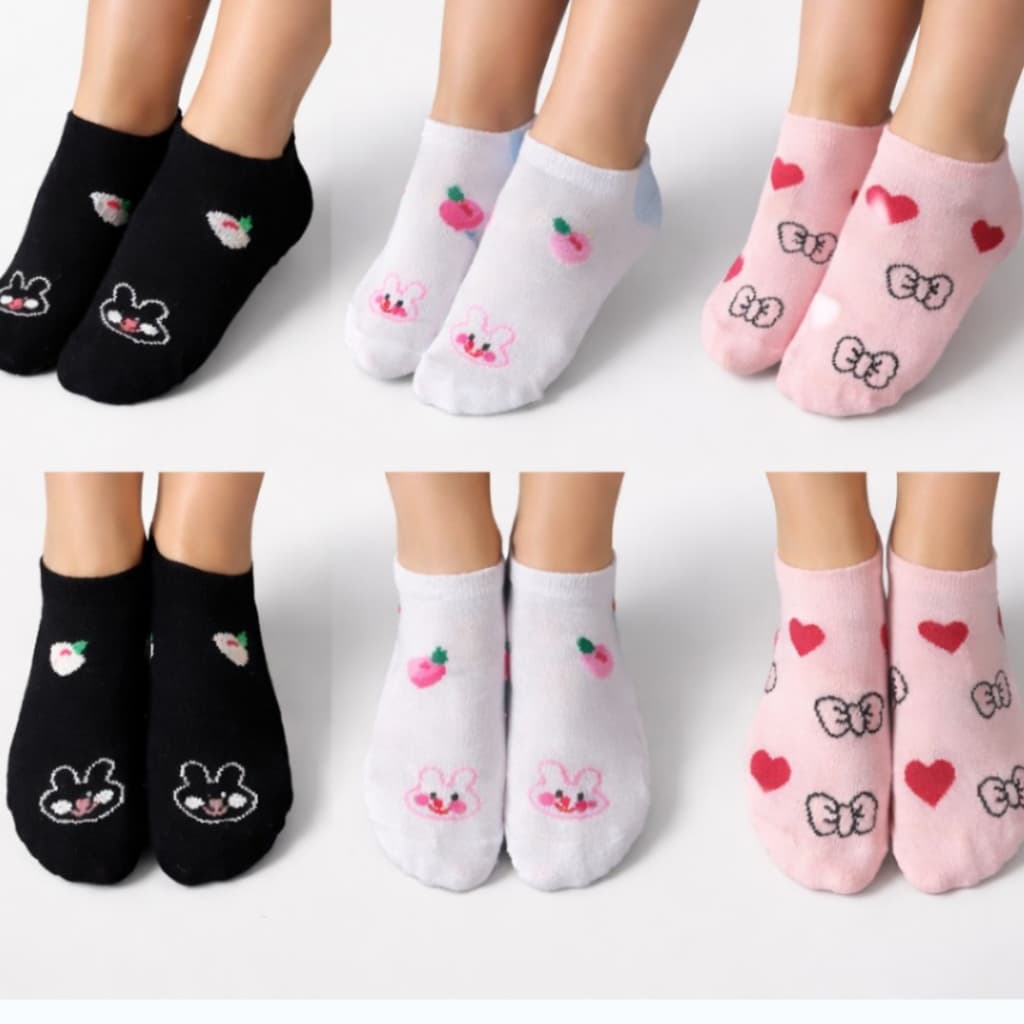 Kit 3/6/9/12 Pares de Meias Soquete Femenina