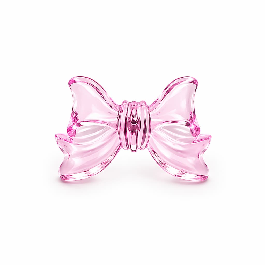 Puxador Laço rosa  para Penteadeira  Camarim  Gavetas Comoda Móveis  Rosa Cristal Resina
