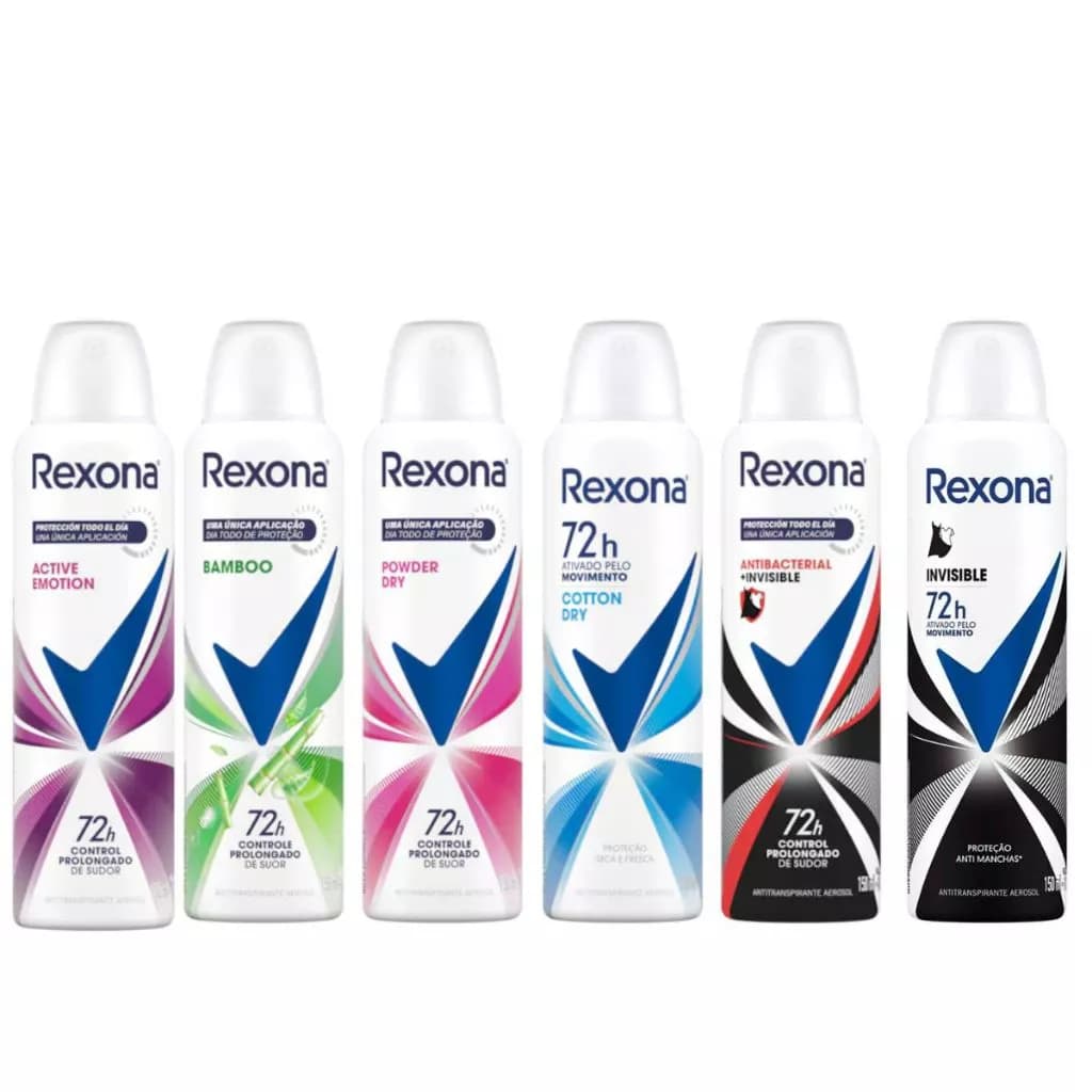Desodorante Rexona Feminino Aerosol 72h 150 ml, aromas, Escolha o Seu